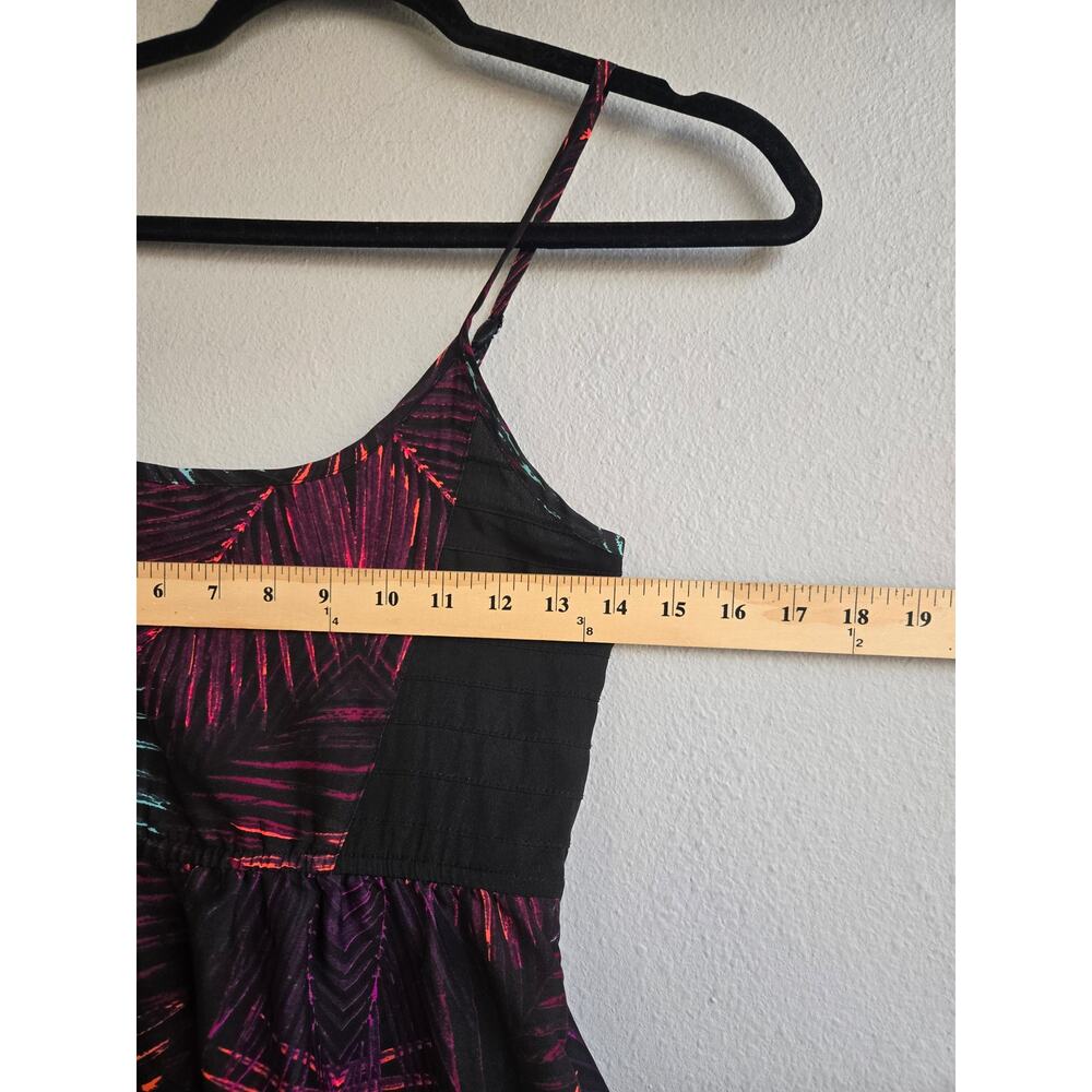Hurley Tropical Palm Leaf Print Smocked Mini Sundress Casual Skater Size XS - Picture 8 of 8